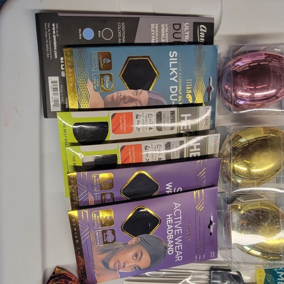 14  Donna Headband Du-Rag Silky Satin Annie Du-Rag Detanlger‎ Metal Pik Headwrap - Picture 7 of 10